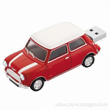 Mini Cooper USB Flash Stick with 1 to 32GB Memory Capacity, Free Printing and Package